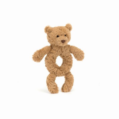 Jellycat Bartholomew Bear Ring Rattle USA | 03248QMXE